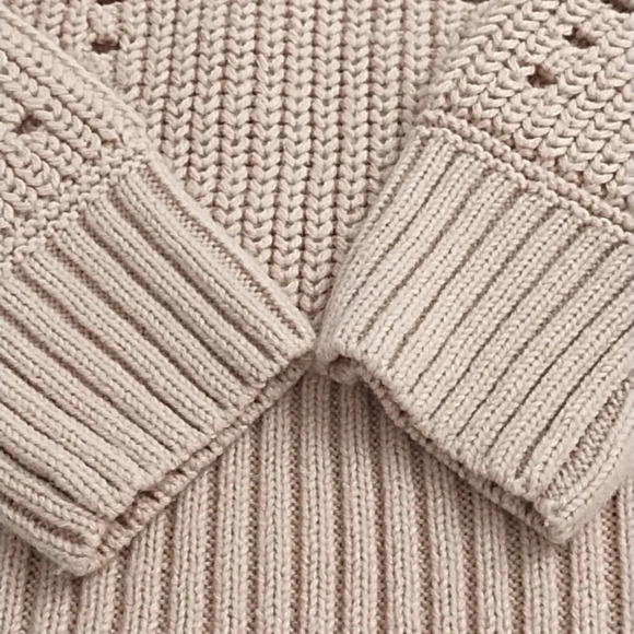 Aeropostale Pink with Metallic Cropped Boxy Sweater Open Knit Side Vent - Picture 4 of 10